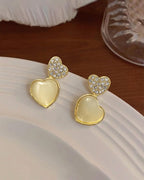 Ivory Heart Drop Earrings