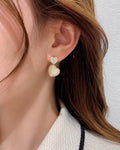 Ivory Heart Drop Earrings