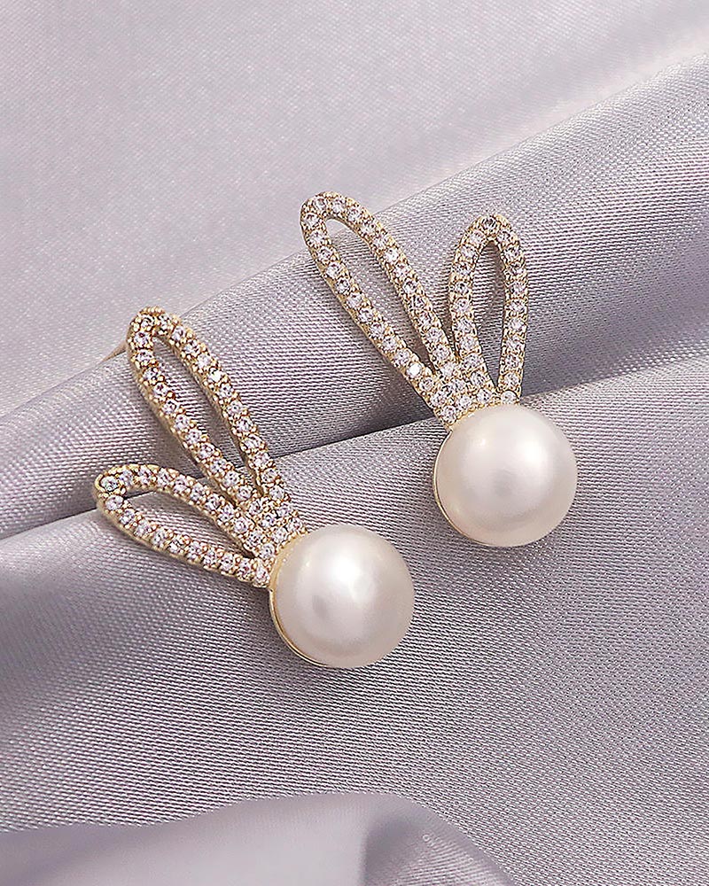 Luna Bunny Silver Stud Earrings