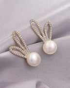Luna Bunny Silver Stud Earrings