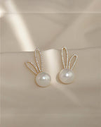 Luna Bunny Silver Stud Earrings
