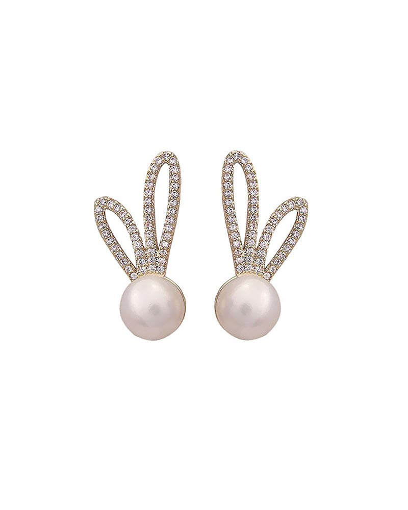 Luna Bunny Silver Stud Earrings