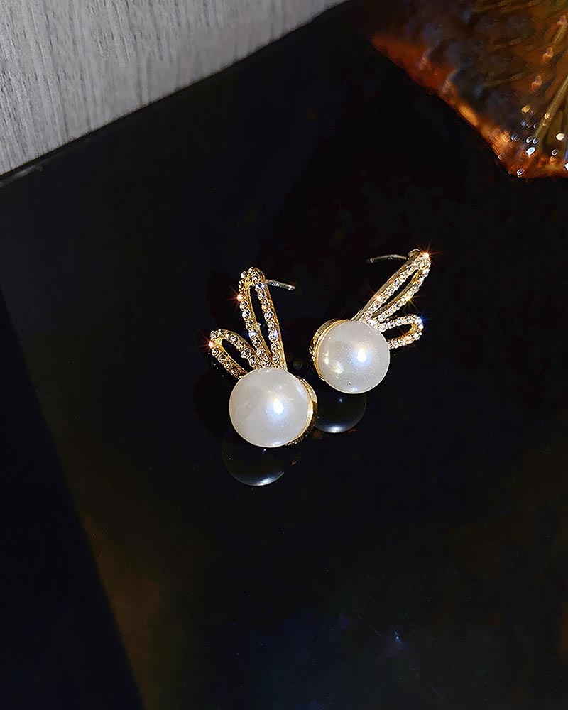 Luna Bunny gold Stud Earrings
