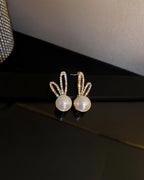 Luna Bunny gold Stud Earrings