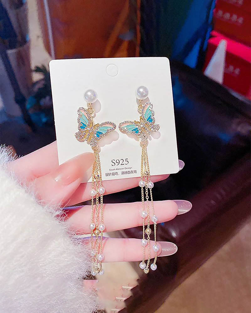 Lunar Butterfly Drop Earrings