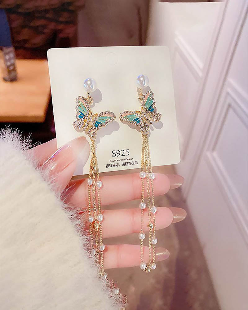 Lunar Butterfly Drop Earrings
