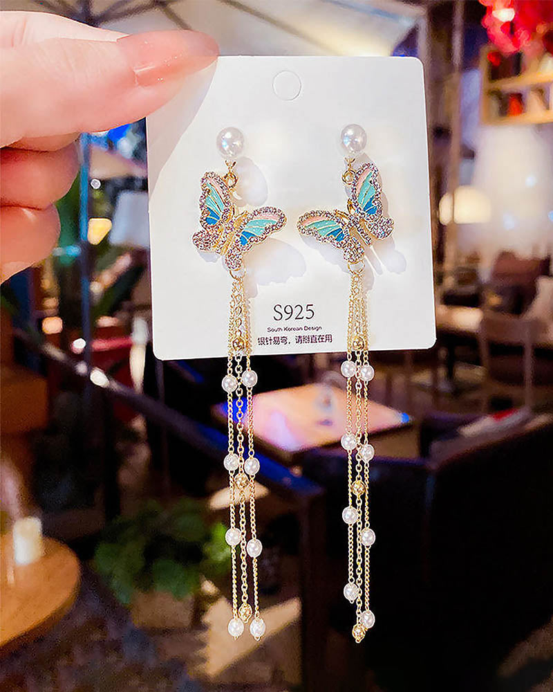 Lunar Butterfly Drop Earrings