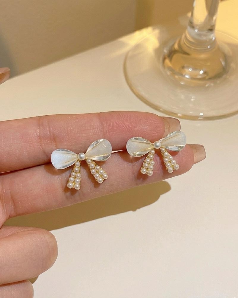 Moon Bow Stud Earrings