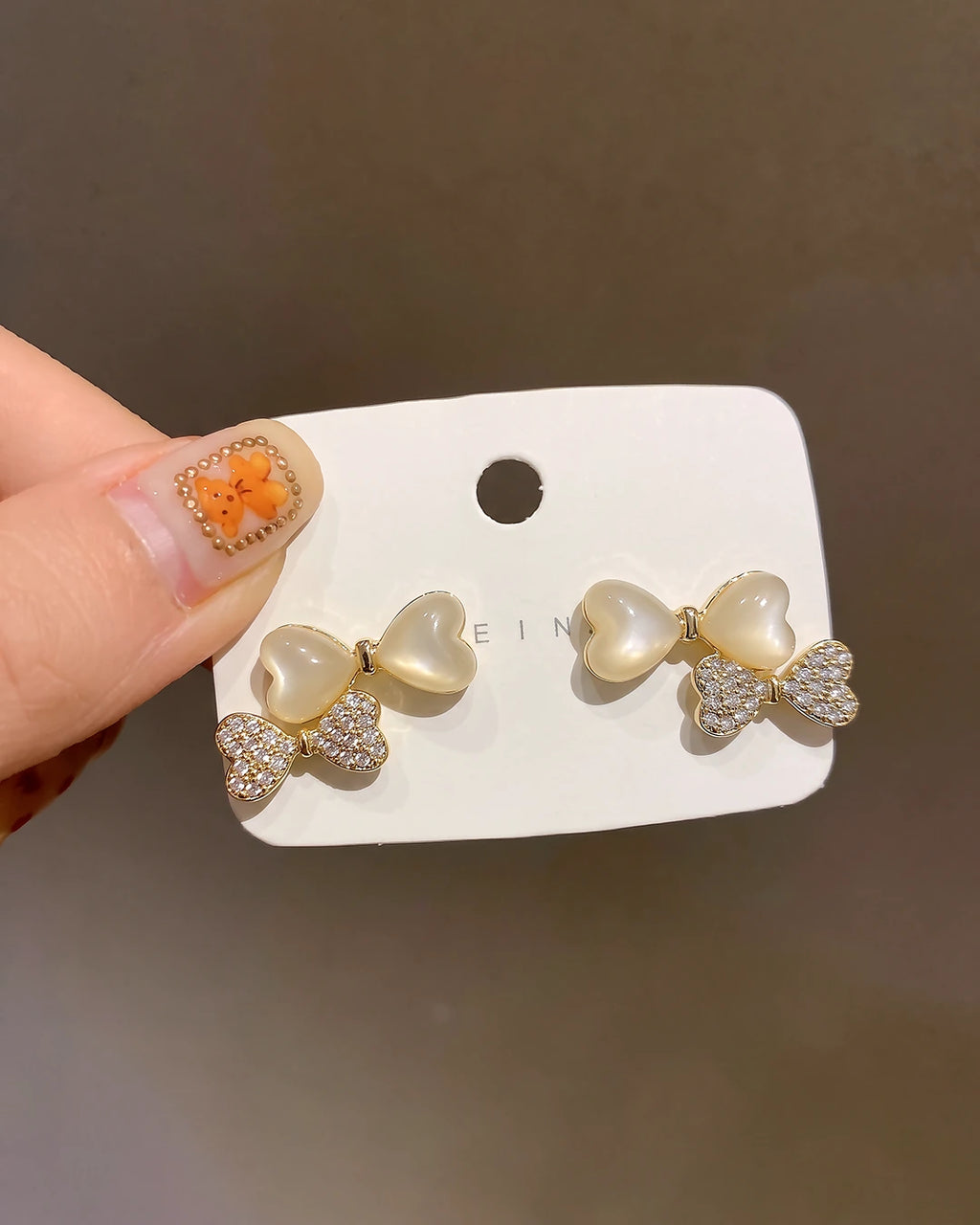 Pearl Bow Kiss Earrings