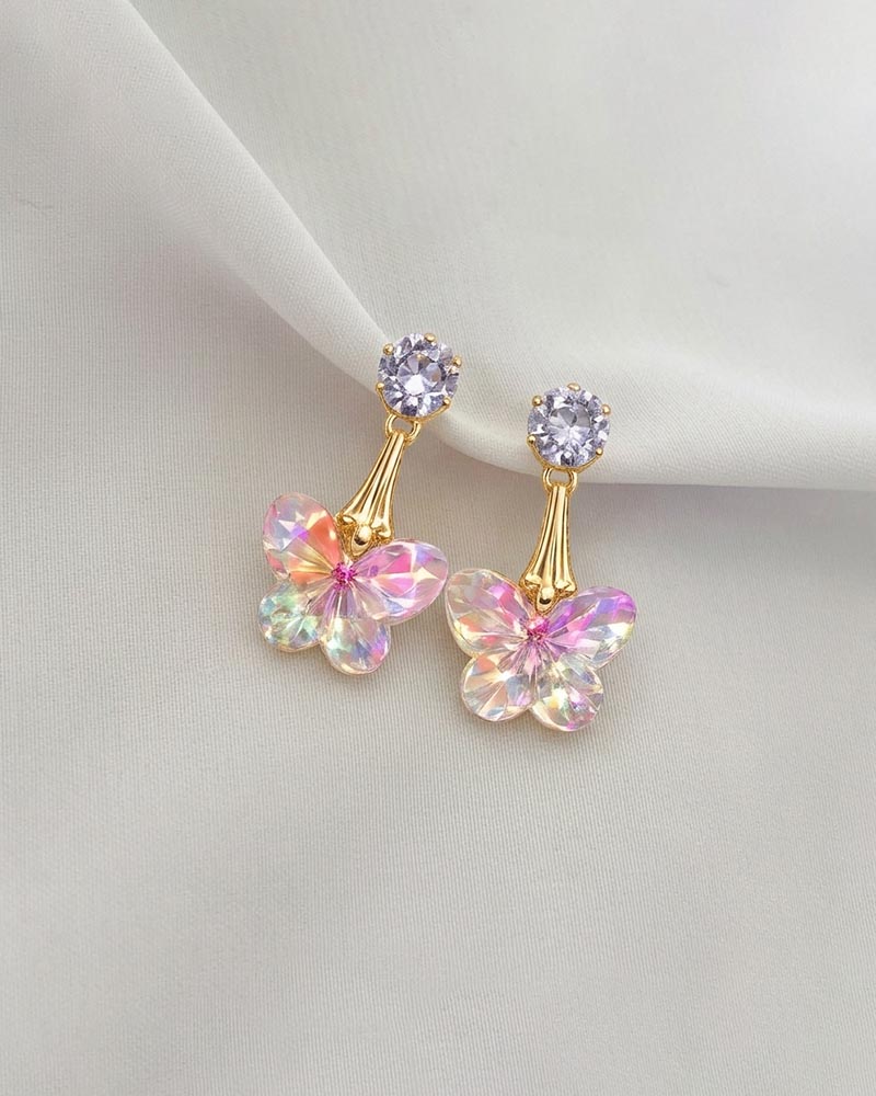 Prism Butterfly Wings Stud Drop Earrings