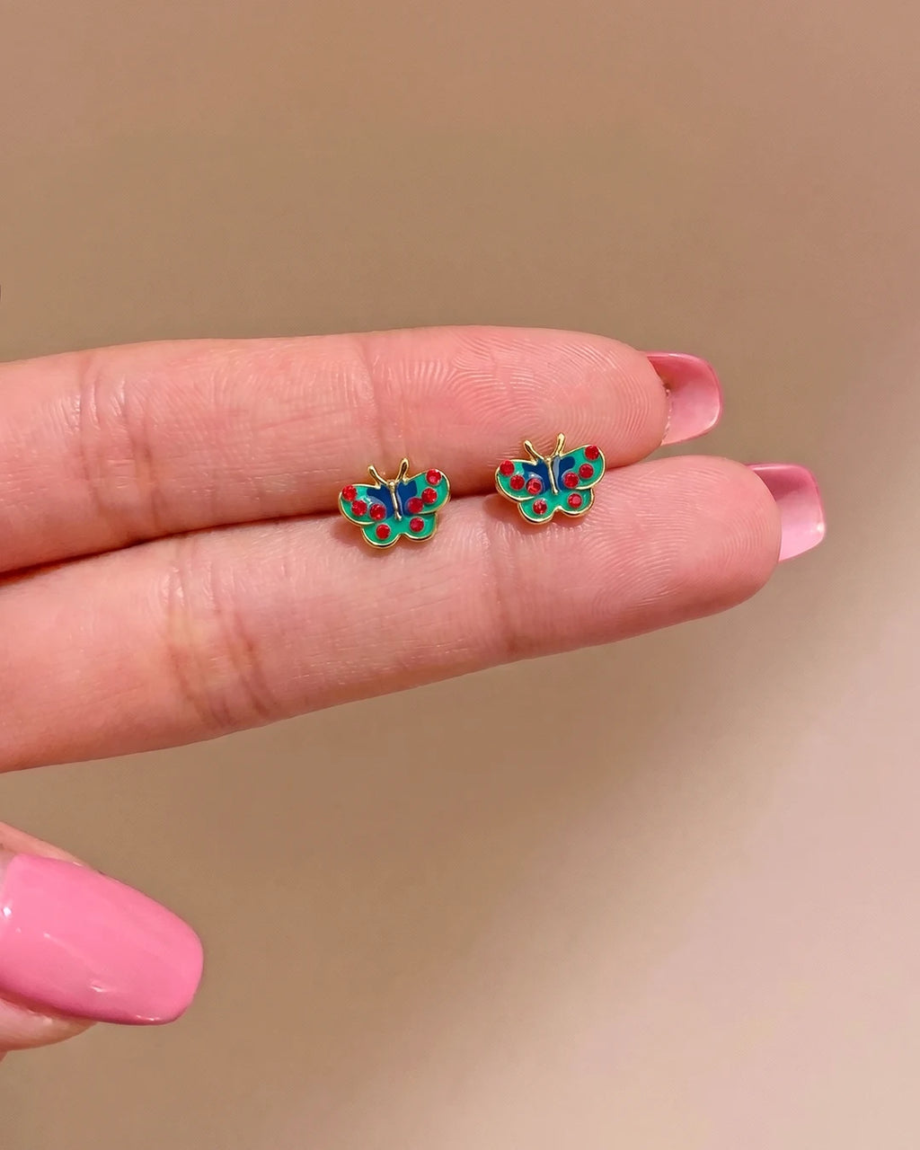 Ruby Butterfly Earrings