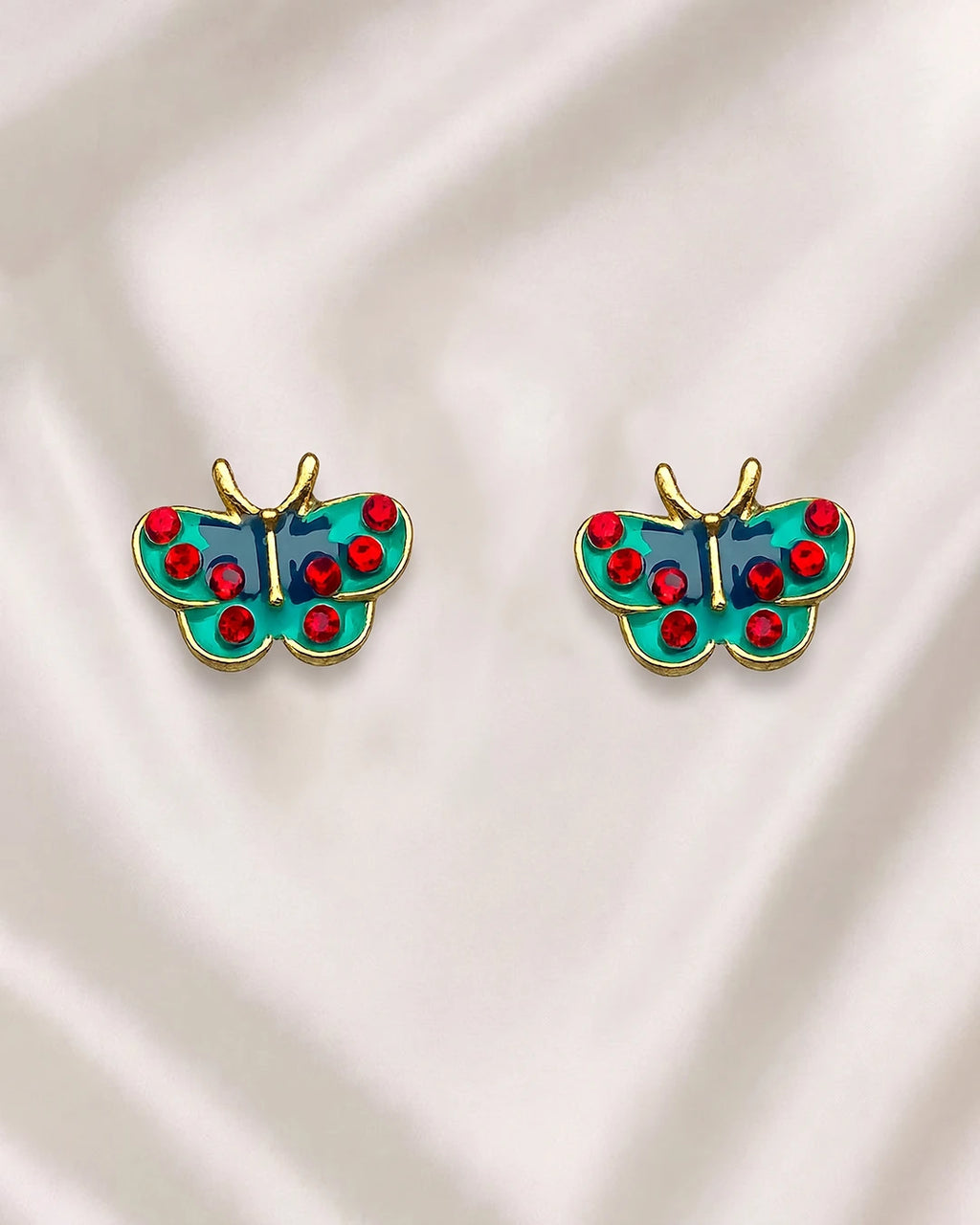Ruby Butterfly Earrings