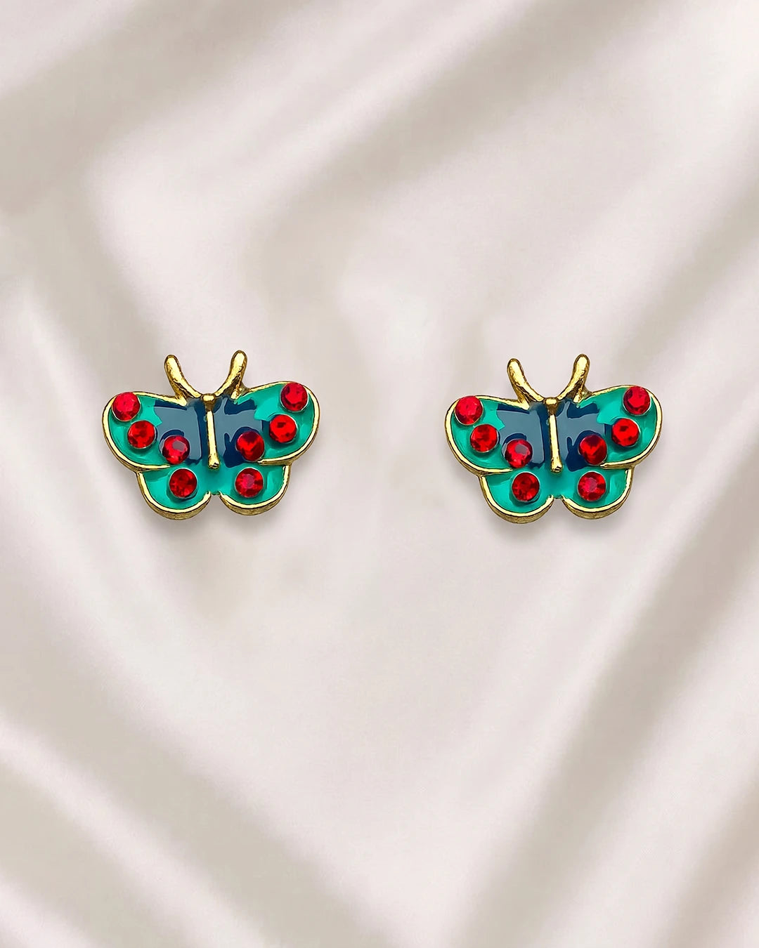 Ruby Butterfly Earrings
