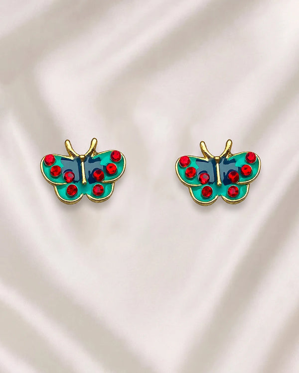 Ruby Butterfly Earrings