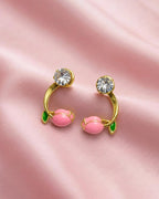 Springtime Tulip Stud Drop Earrings