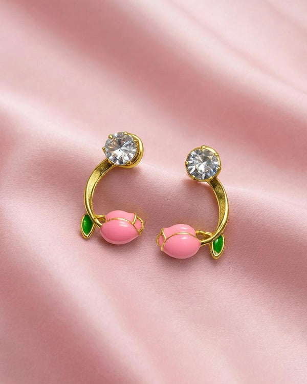 Springtime Tulip Stud Drop Earrings