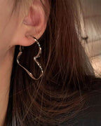Twisted Heart Hoop Earrings