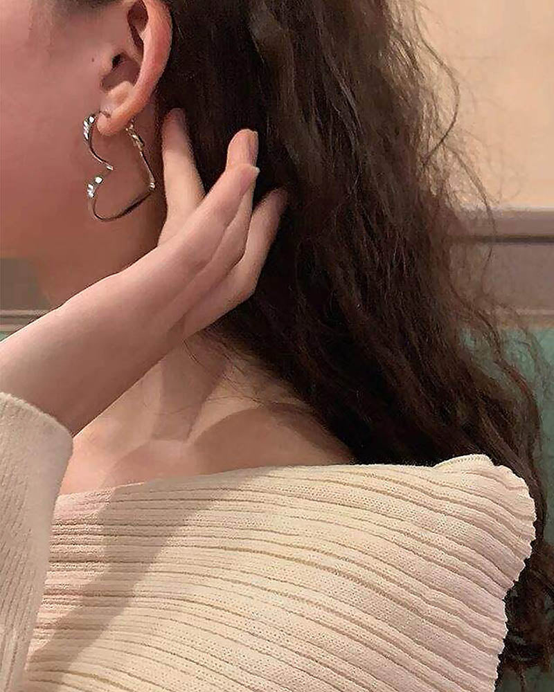 Twisted Heart Hoop Earrings