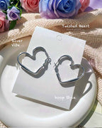 Twisted Heart Hoop Earrings