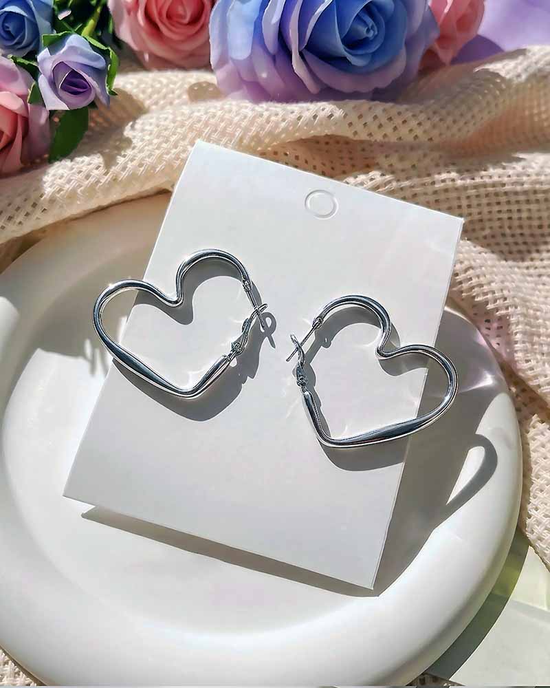 Twisted Heart Hoop Earrings